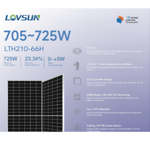 Bifacial Solar Panel HJT LTH210-66H 705-725W